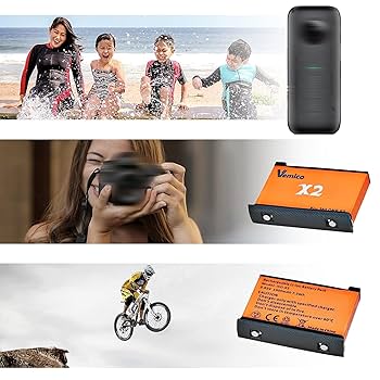 Amazon | Vemico 360 ONE X2バッテリー 充電器セット 2*1900mAh